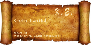 Krohn Euniké névjegykártya